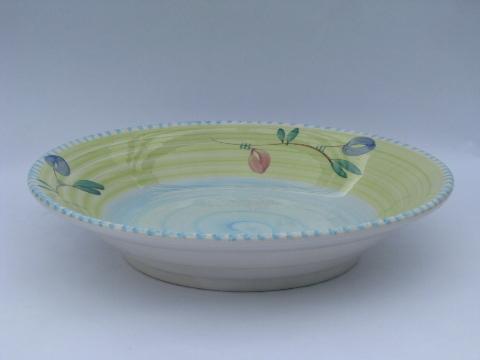 photo of hand-painted Italian pottery, huge spaghetti & salad serving bowls #3