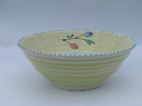 photo of hand-painted Italian pottery, huge spaghetti & salad serving bowls #4