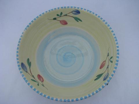 photo of hand-painted Italian pottery, huge spaghetti & salad serving bowls #5