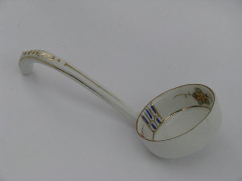 photo of hand-painted Nippon antique vintage china mayonaise bowl, mayo ladle #3