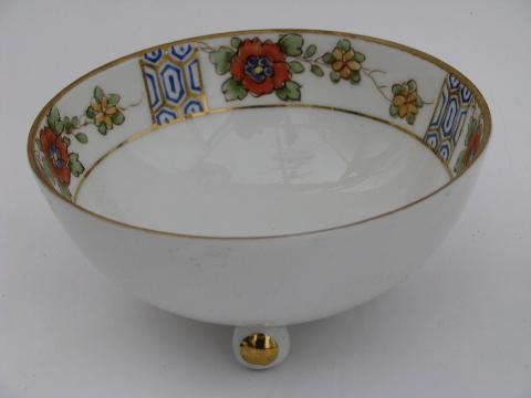 photo of hand-painted Nippon antique vintage china mayonaise bowl, mayo ladle #4