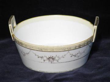 catalog photo of hand-painted Nippon vintage china bucket shape butter dish