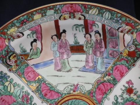 photo of hand-painted famille rose Chinese porcelain, large charger and plate #3