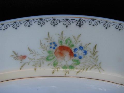 photo of hand-painted vintage Japan china, service for 6 plates & bowls in two sizes #4