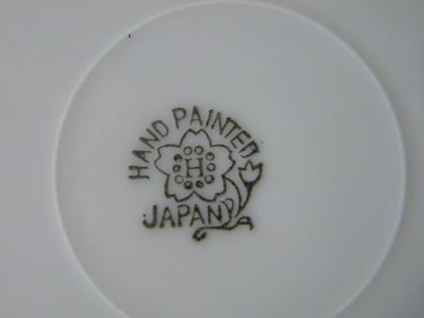photo of hand-painted vintage Japan china, service for 6 plates & bowls in two sizes #5