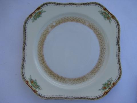 photo of hand-painted vintage Made in Japan Meito China, six square salad plates #2