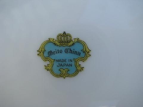 photo of hand-painted vintage Made in Japan Meito China, six square salad plates #4