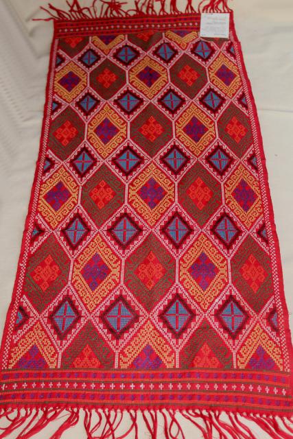 photo of handwoven cotton table runner, Yakan cloth handmade Basilan Island Philippines #1