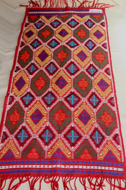 photo of handwoven cotton table runner, Yakan cloth handmade Basilan Island Philippines #3