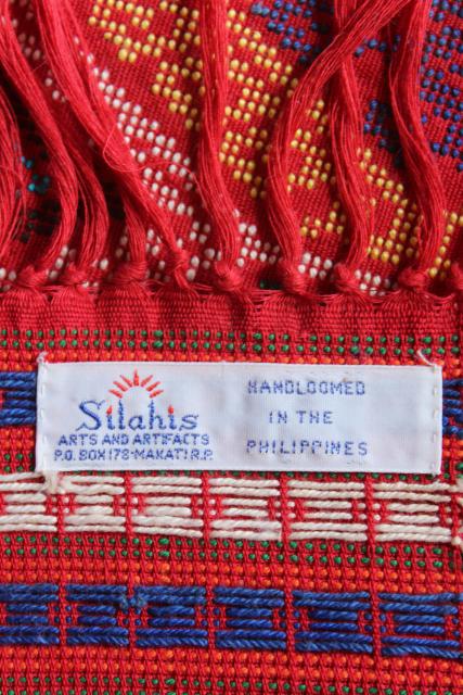 photo of handwoven cotton table runner, Yakan cloth handmade Basilan Island Philippines #10