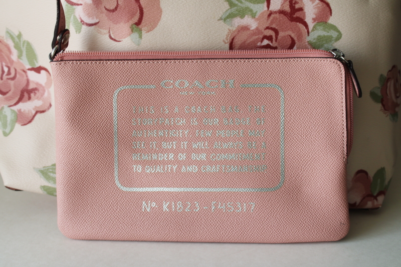 photo of hard to find large flower print pink reversible Coach city tote bag w/ wristlet purses  #3
