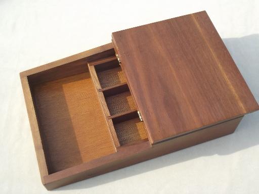 photo of hardwood artist box  lap desk w/ sloped easel writing / drawing surface #5