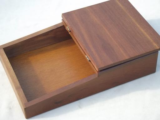 photo of hardwood artist box  lap desk w/ sloped easel writing / drawing surface #9