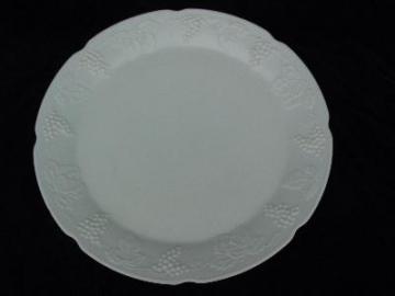 catalog photo of harvest grapes cake plate, milk glass