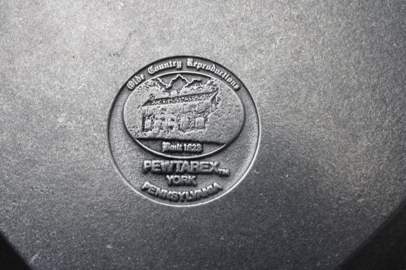 photo of heart shaped armetale type pewter dish, vintage Pewtarex York Pennsylvania  #4