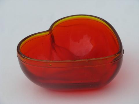 photo of heart shaped vintage sheffield silver plate preserves dish w/ red glass bowl #6