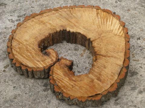 photo of heart wood natural primitive log and tree bark rustic wreath wall art #6