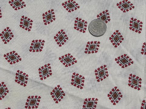 photo of hearts and diamonds vintage cotton print fabric, quilting weight #1