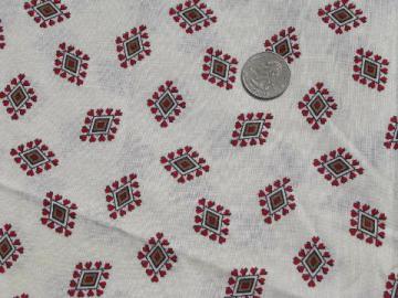 catalog photo of hearts and diamonds vintage cotton print fabric, quilting weight