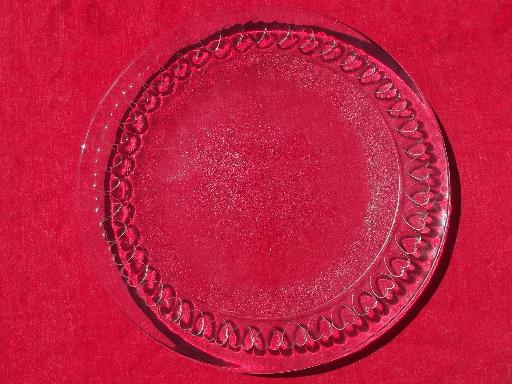 photo of hearts border Pilgrim glass holiday cake plate or round serving tray #2