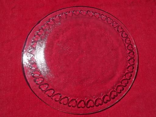 photo of hearts border Pilgrim glass holiday cake plate or round serving tray #4