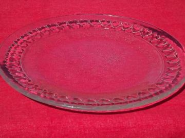 catalog photo of hearts border Pilgrim glass holiday cake plate or round serving tray