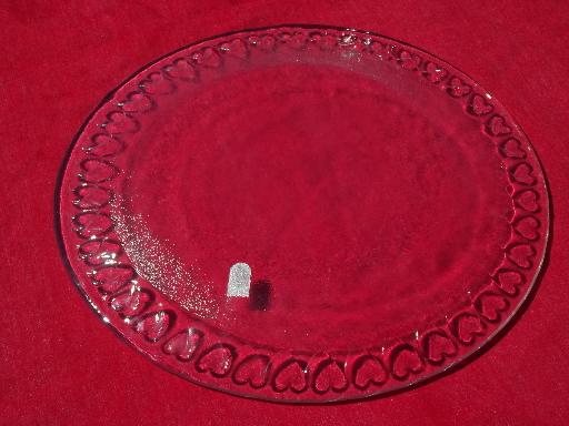 photo of hearts border Pilgrim glass holiday cake plate or round serving tray #3