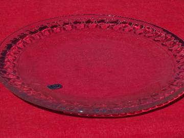 catalog photo of hearts border Pilgrim glass holiday cake plate or round serving tray