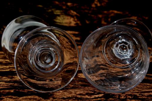 photo of heavy antique glass goblets, 1800s vintage flint glass water glasses set of 4 #4