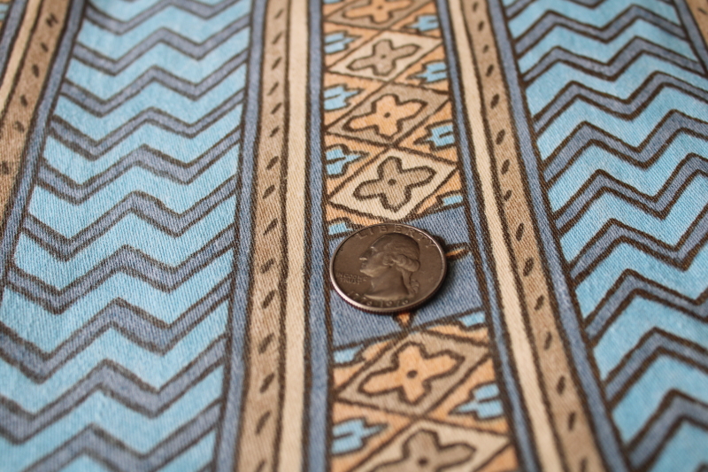 photo of heavy cotton fabric, vintage upholstery or decorator material w/ Egyptian revival design #2