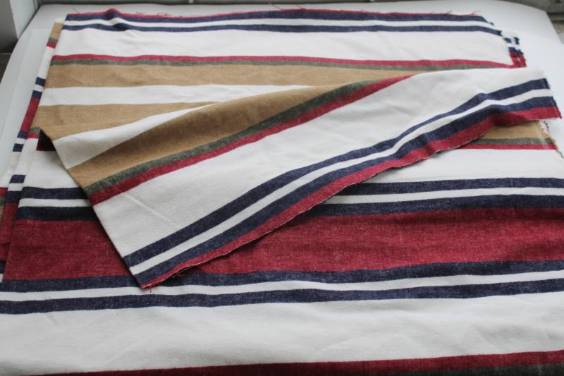 photo of heavy cotton flannel fabric w/ camp blanket stripe for chore coat lining, work shirts #1