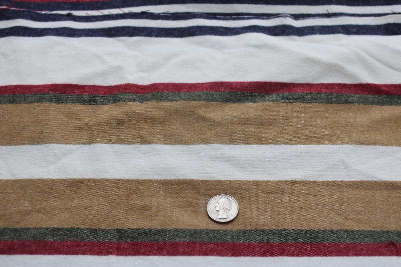 photo of heavy cotton flannel fabric w/ camp blanket stripe for chore coat lining, work shirts #3