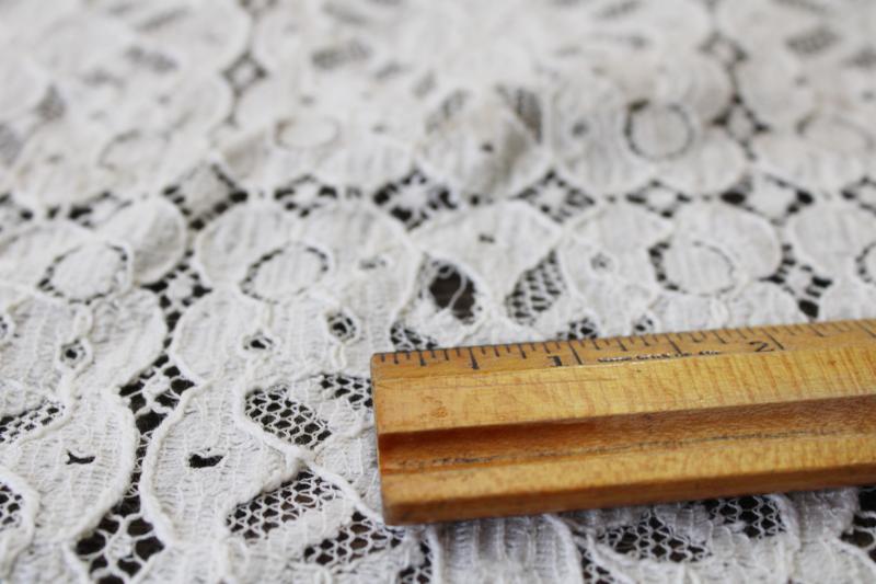 photo of heavy cotton lace tablecloth, vintage shabby cottage chic white farmhouse decor #3