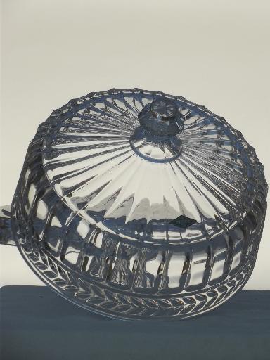 photo of heavy crystal cake stand, Shannon  label glass plate w/ dome cover #5