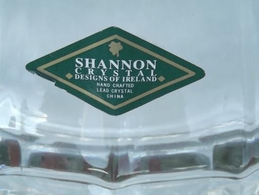 photo of heavy crystal cake stand, Shannon  label glass plate w/ dome cover #7