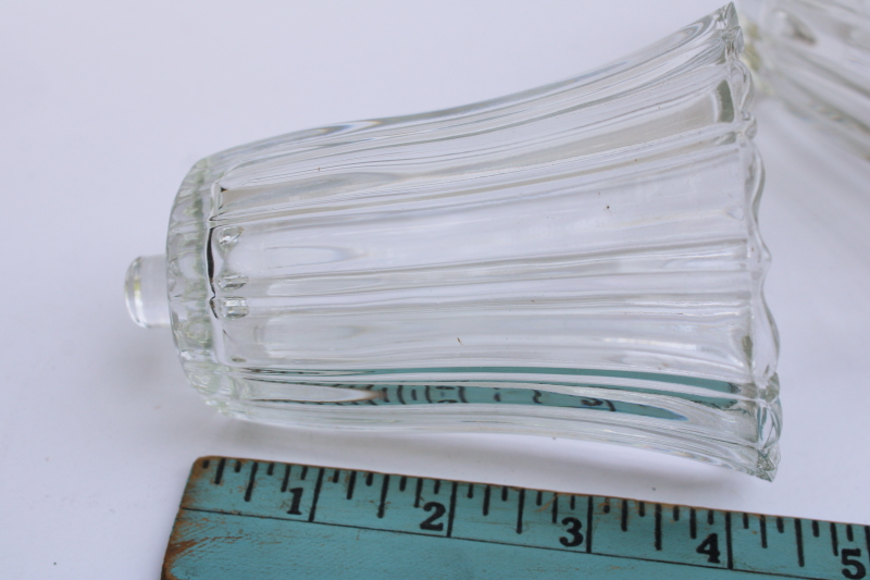 photo of heavy crystal clear glass candle shades for sconces or candlesticks vintage peg type votive holders  #6