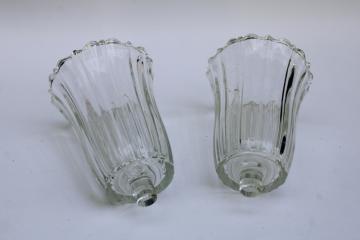catalog photo of heavy crystal clear glass candle shades for sconces or candlesticks vintage peg type votive holders 