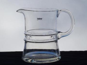 catalog photo of heavy hand-blown glass pitcher, sangria or beer pitcher w/ Colony label