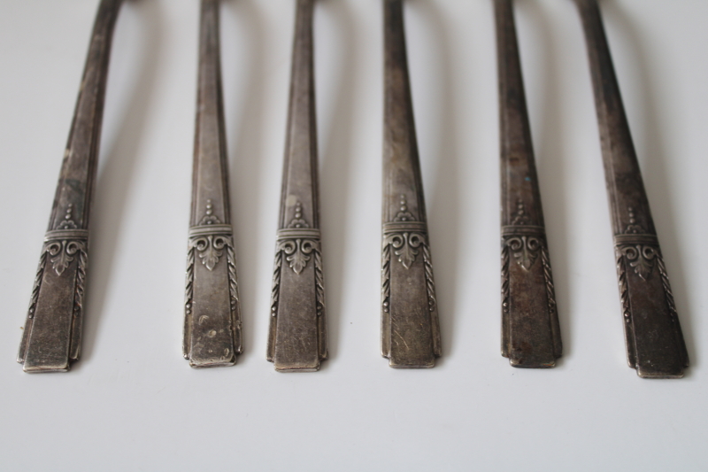 photo of heavy hotel silver plate flatware forks vintage Lady Drake circa 1940 W A Rogers Oneida Ltd #2