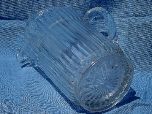 photo of heavy old ribbed clear glass pitcher, vintage 2 qt draft beer pitcher heavy old ribbed clear glass pitcher, vintage 2 qt draft beer pitcher #3