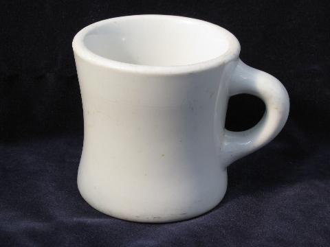 photo of heavy old white ironstone china coffee cups mugs, 1920s vintage #4