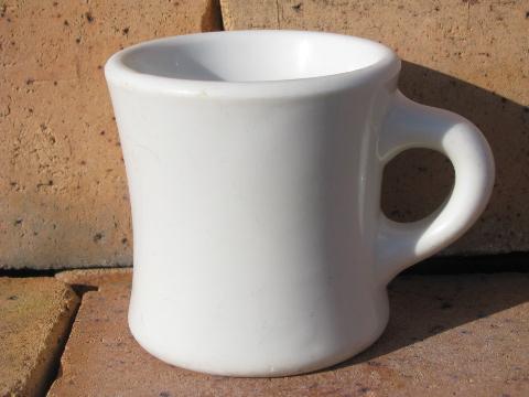 photo of heavy old white ironstone china coffee cups mugs, 1920s-30s vintage #2