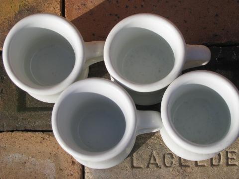 photo of heavy old white ironstone china coffee cups mugs, 1920s-30s vintage #6
