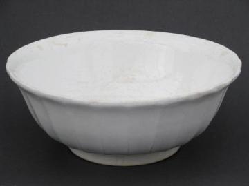 catalog photo of heavy old white ironstone china kitchen mixing bowl