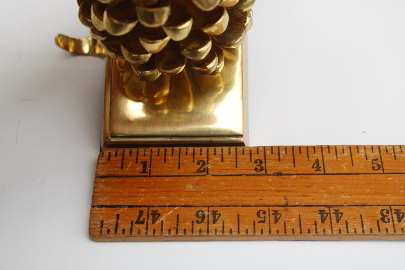 photo of heavy polished brass pinecone, Christmas stocking holder or wreath hanger mantel hook  #5