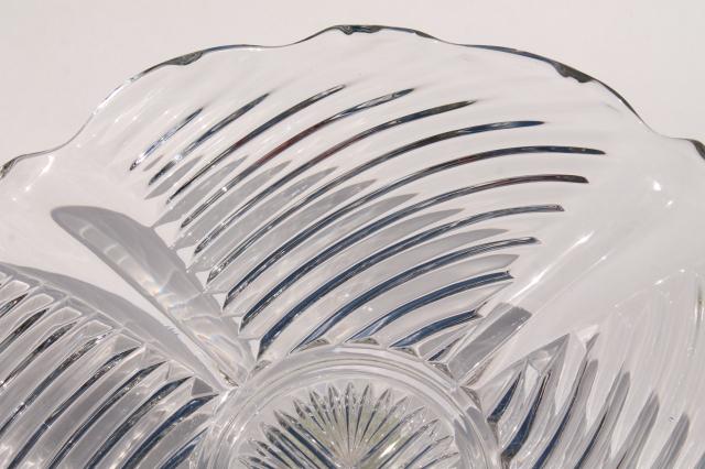 photo of heavy pressed pattern glass cake plate or torte plate, 303 line vintage Indiana glass #4