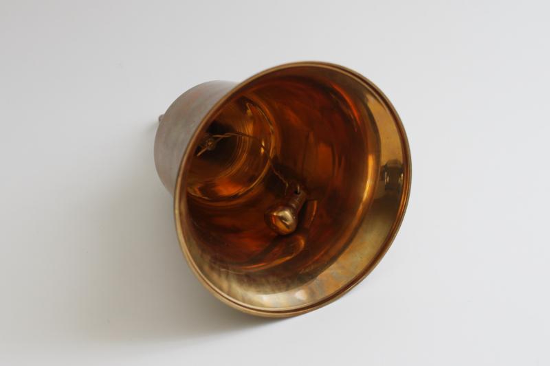 photo of heavy solid brass bell, vintage doorbell, school bell, garden temple bell? #1