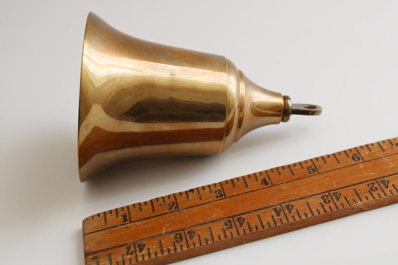 photo of heavy solid brass bell, vintage doorbell, school bell, garden temple bell? #4