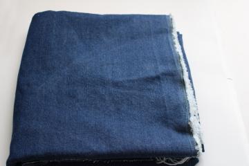 catalog photo of heavy vintage all cotton denim fabric 58 inches wide classic blue jeans color