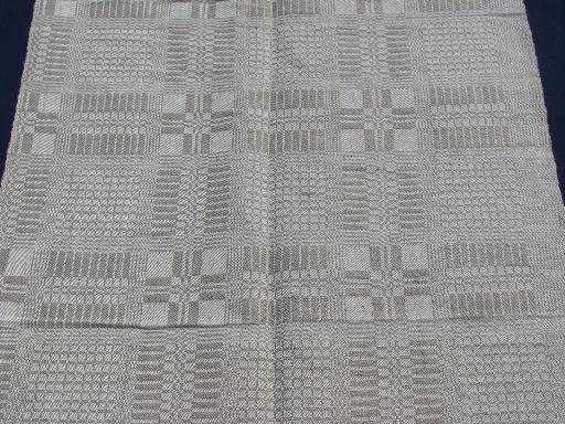 photo of heavy vintage natural flax brown & ivory handwoven linen fabric, 7 1/2 yds #2